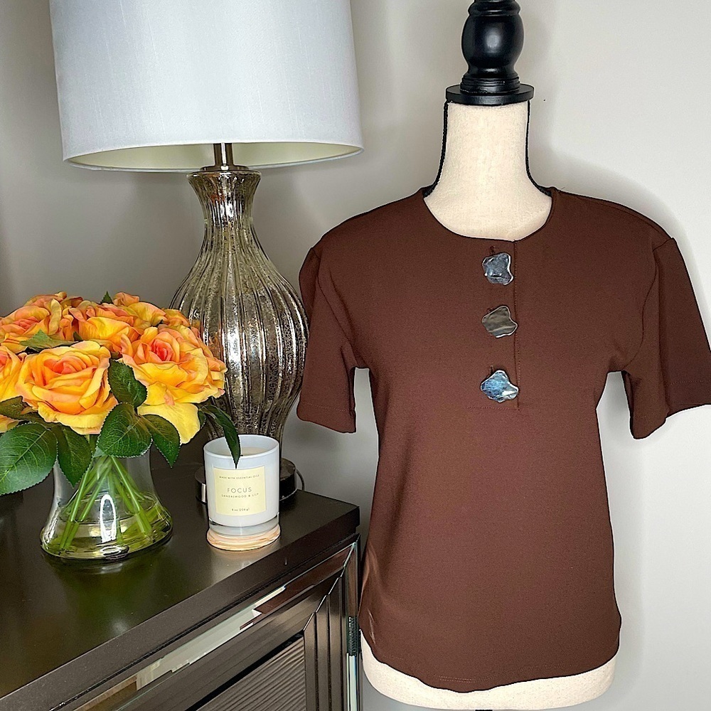 𝅺NWT Zara Vintage Brown Shirt Size Large